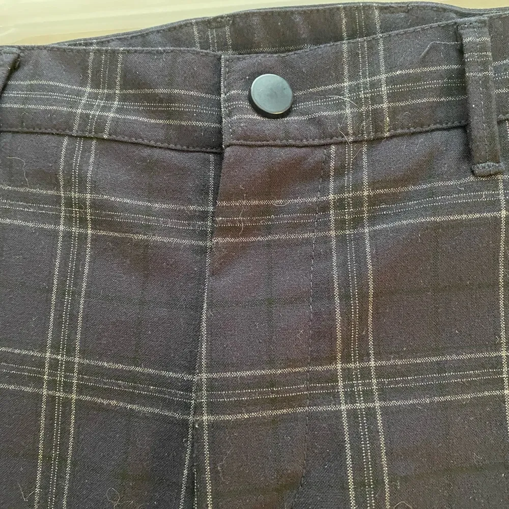 Zara Blue Plaid Skinny Trousers sz S - Image 9