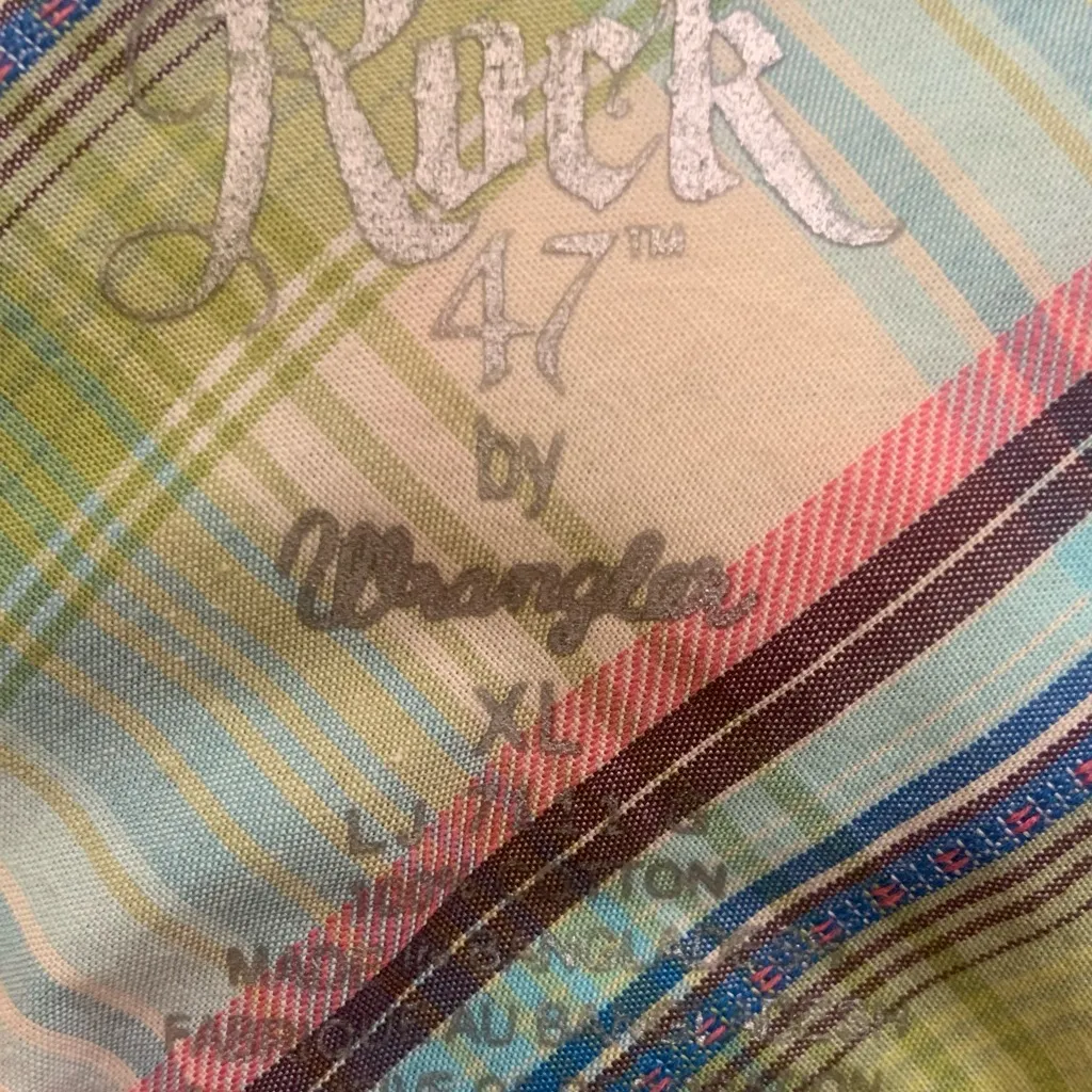 Rock 47 Women’s Long Sleeve Green Pink Large Button Up XL Shirt. 2584 - Image 6