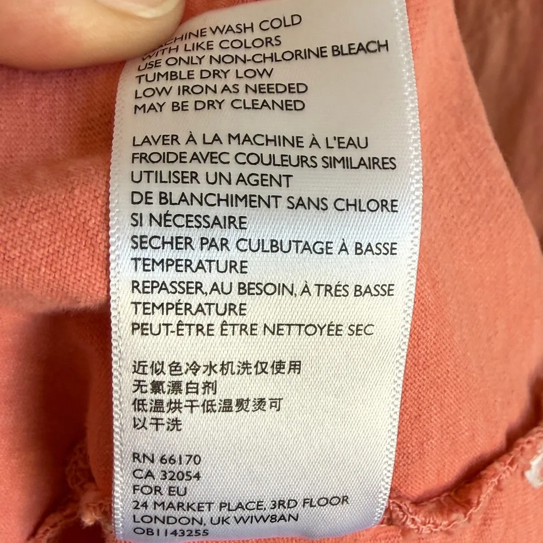 Free People Beach Sz S Sorrento Midi Cutout Tie Dress Pink 100% Cotton Natural - Image 9