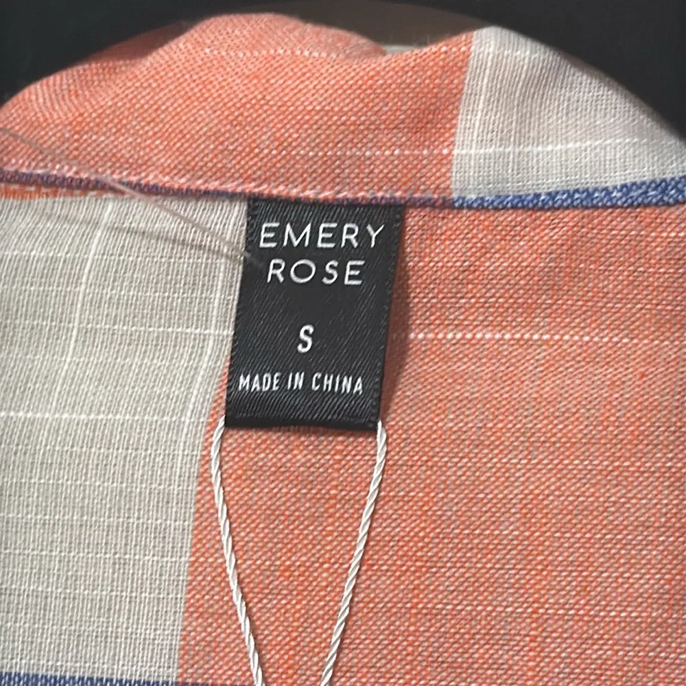 EMERY ROSE women’s size small button front multicolored Plaid Button - Image 3