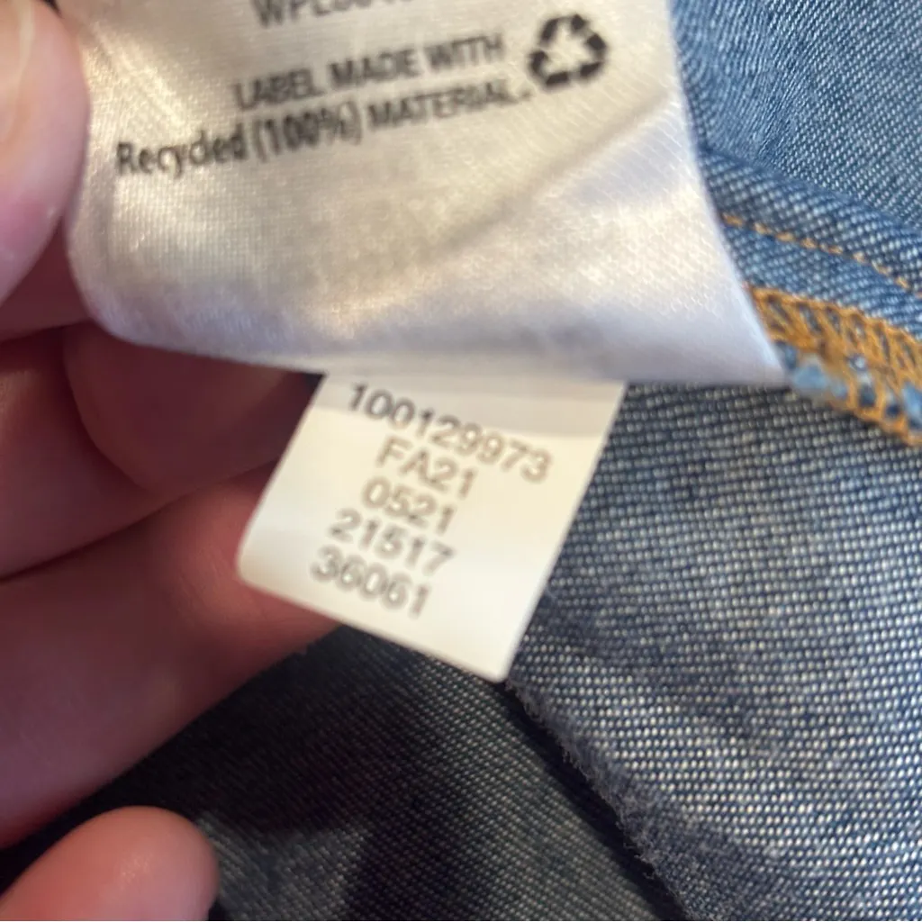 INC INTERNATIONAL CONCEPTS Faux Denim Blouse w/ Buttons at Neck Size Large NWT - Image 6