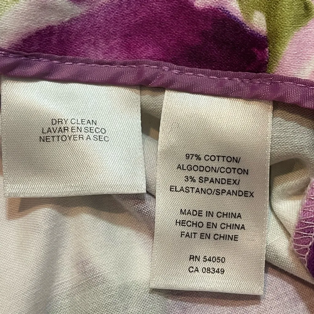 Jones Wear stretch purple floral pencil mini skirt woman’s size 16 - Image 7