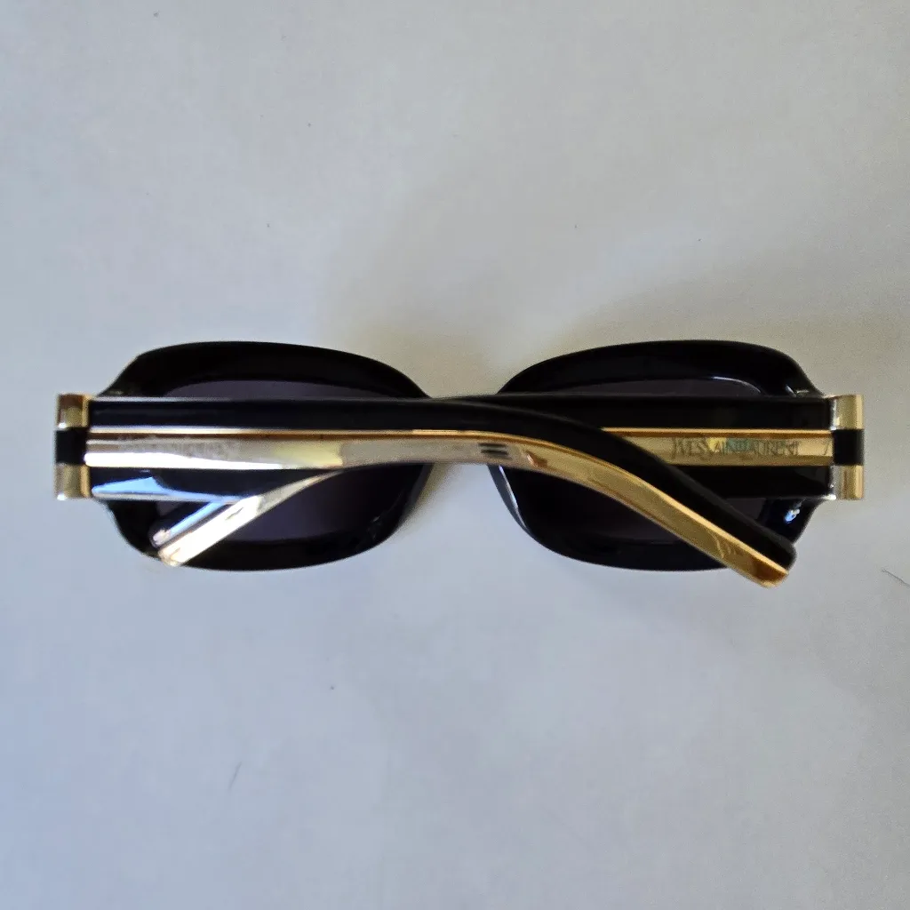 Vintage YSL 6186/S 807Y1 RARE Black Sunglasses 56 18 125 Gold - Image 10