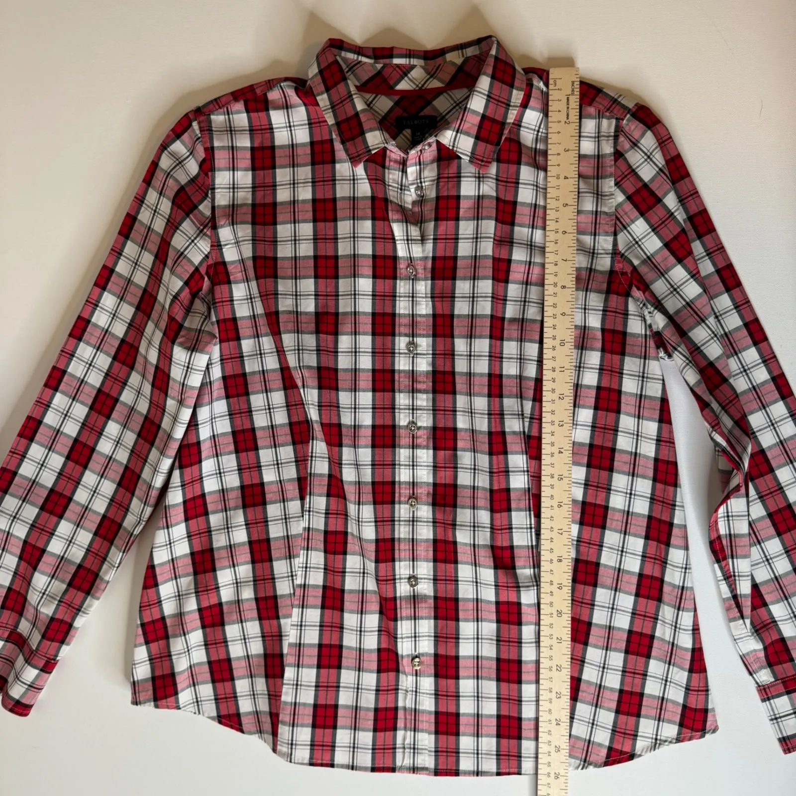 Talbots Womens Perfect‎ Shirt Sz 14 Plaid Button Down Long Sleeve Career Casual - Image 11