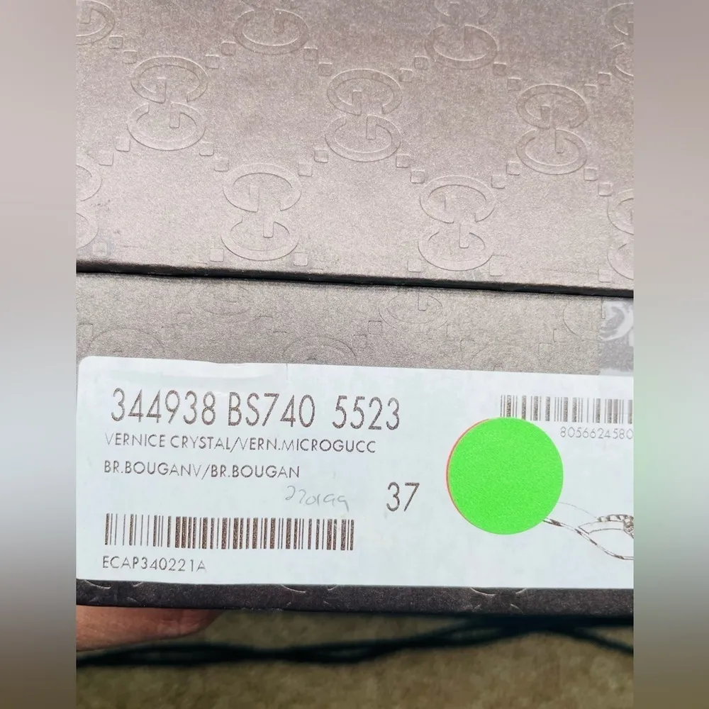 Gucci Fuschia Pink vernice crystal leather micro Guccisima sandals EU 37 US 7 - Image 8