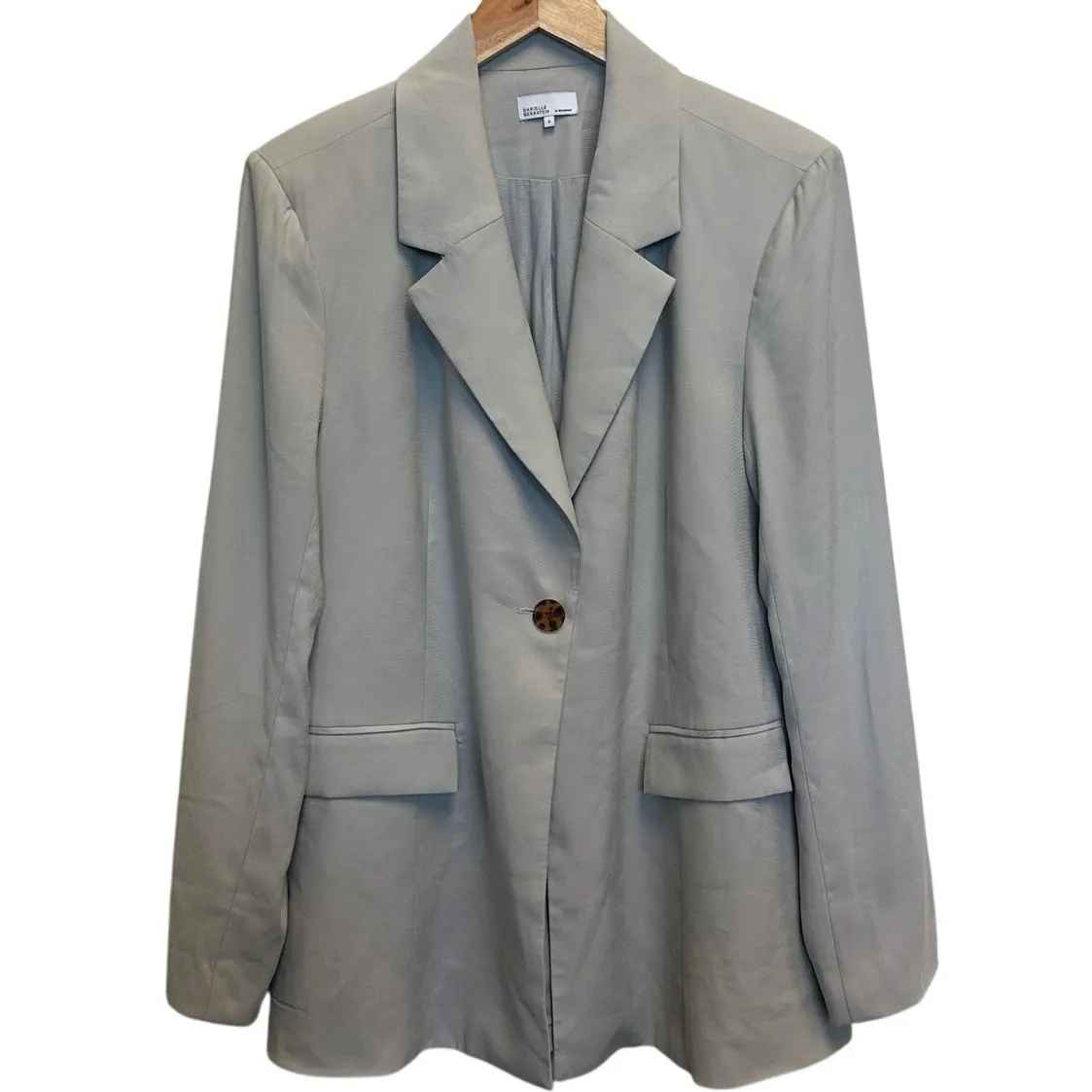 Danielle Bernstein WeWoreWhat Light Gray Oversized Blazer Career Office Small - Image 3