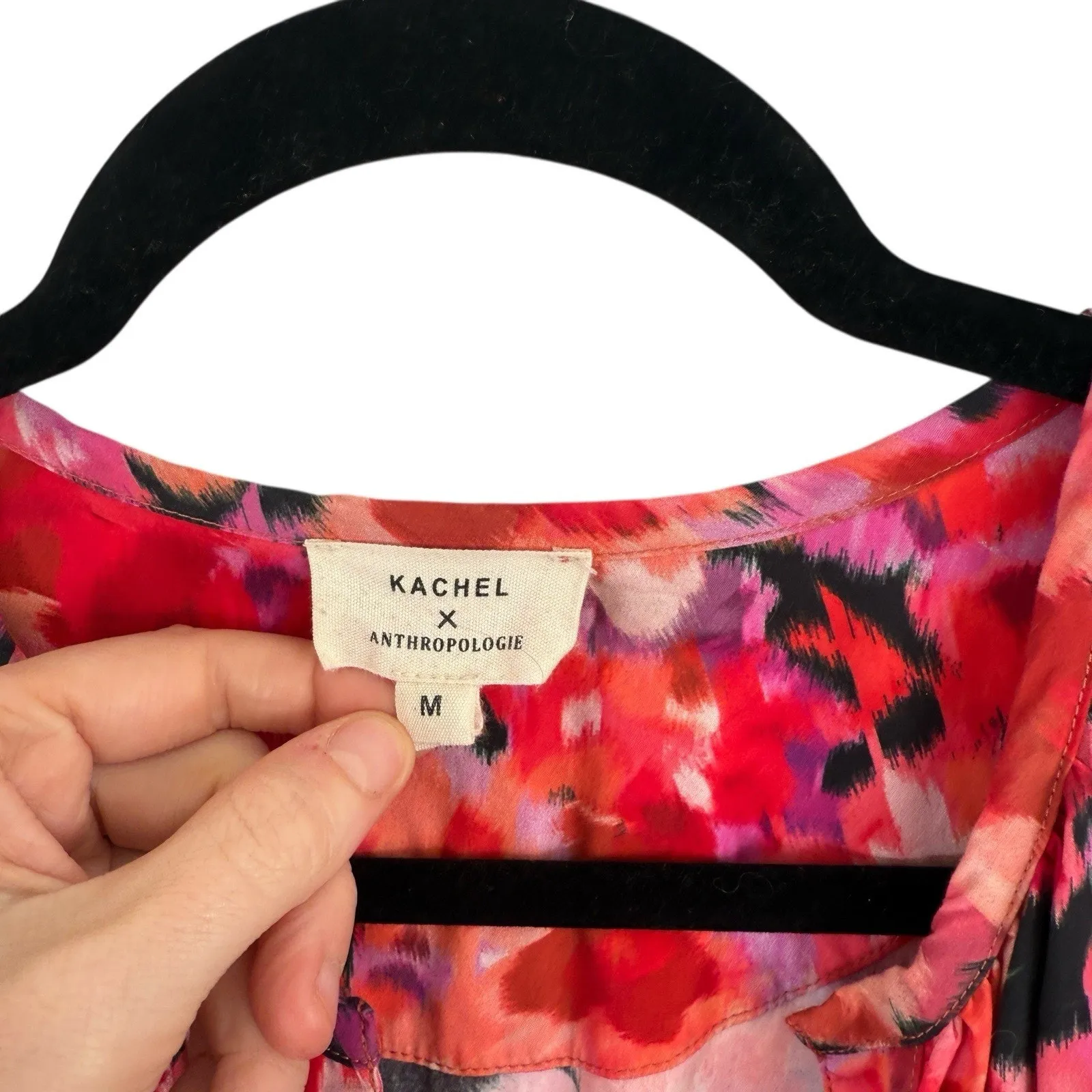 Kachel x Anthropologie Mixed Floral Midi Dress Boho Pockets Womens Medium - Image 6