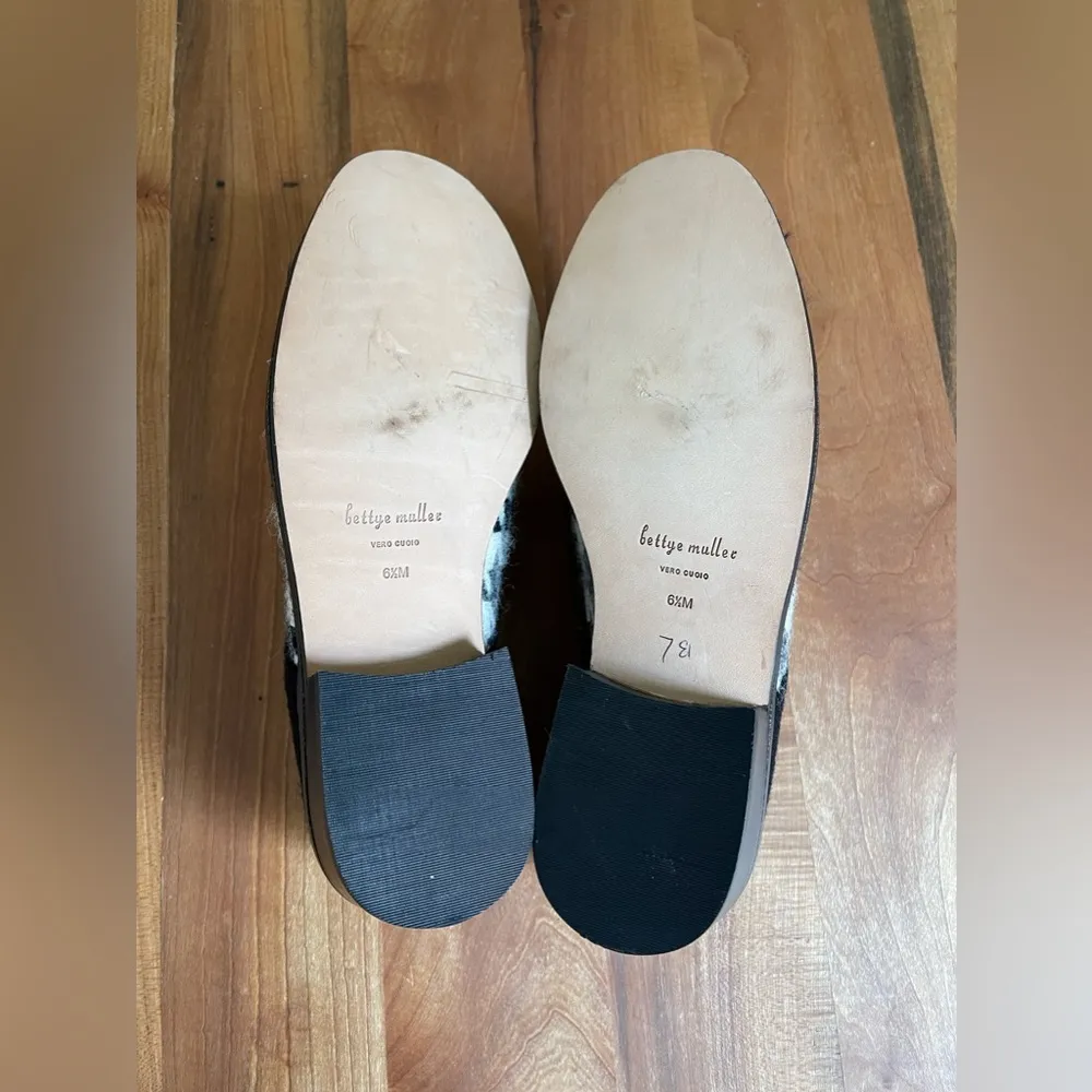 NWOT Bettye Muller Womens 6.5 "Optimist" Mohair Wool Houndstooth Oxford Leather - Image 7