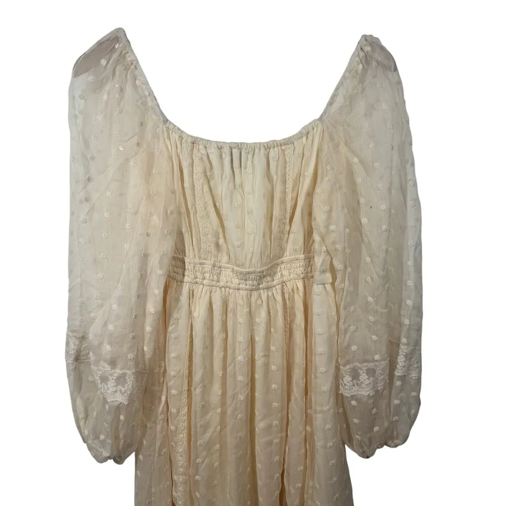 A Collective Story Dress Women M NWT Cream Midi Cream Lace #AD0181 - Image 4