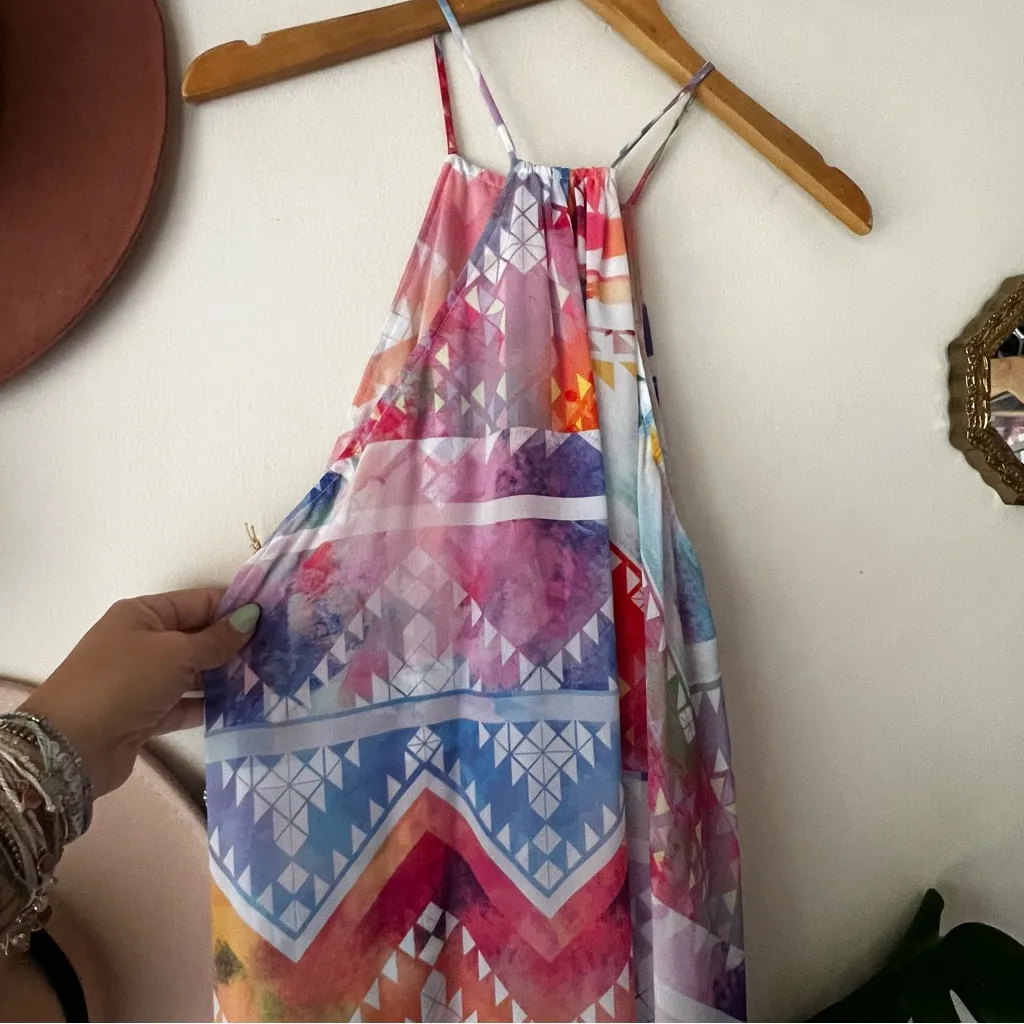 SHOW ME‎ YOUR MUMU multicolor Brontë Salvation Mountain Maxi Dress SIZE SMALL - Image 4