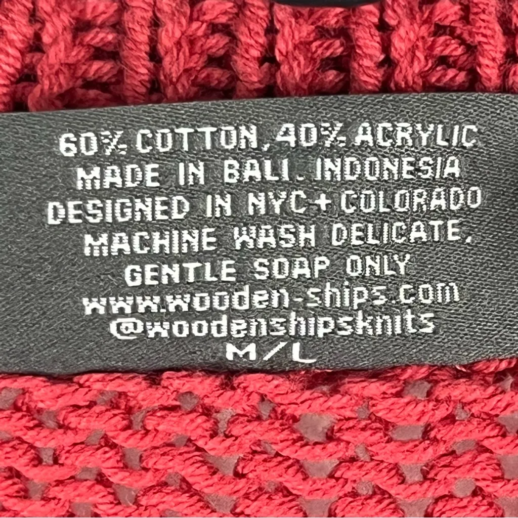 WOODEN SHIPS Star Graphic Long Sleeves Knit Drop Shoulder Sweater Size M/L - Image 4