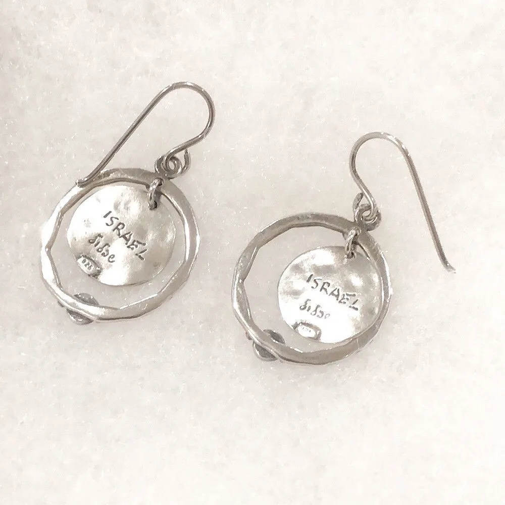 DIDAE Sterling Silver Hammered Open Circle With Filigree Oxidized Circle Inside - Image 5