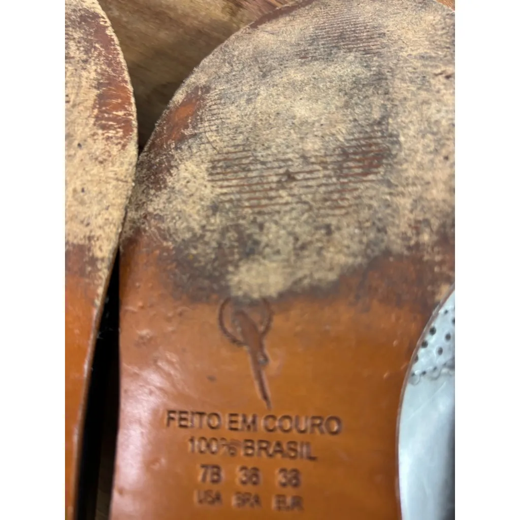 Blue Bird Women's  Silver Brogue Flats Size 7 - Image 10