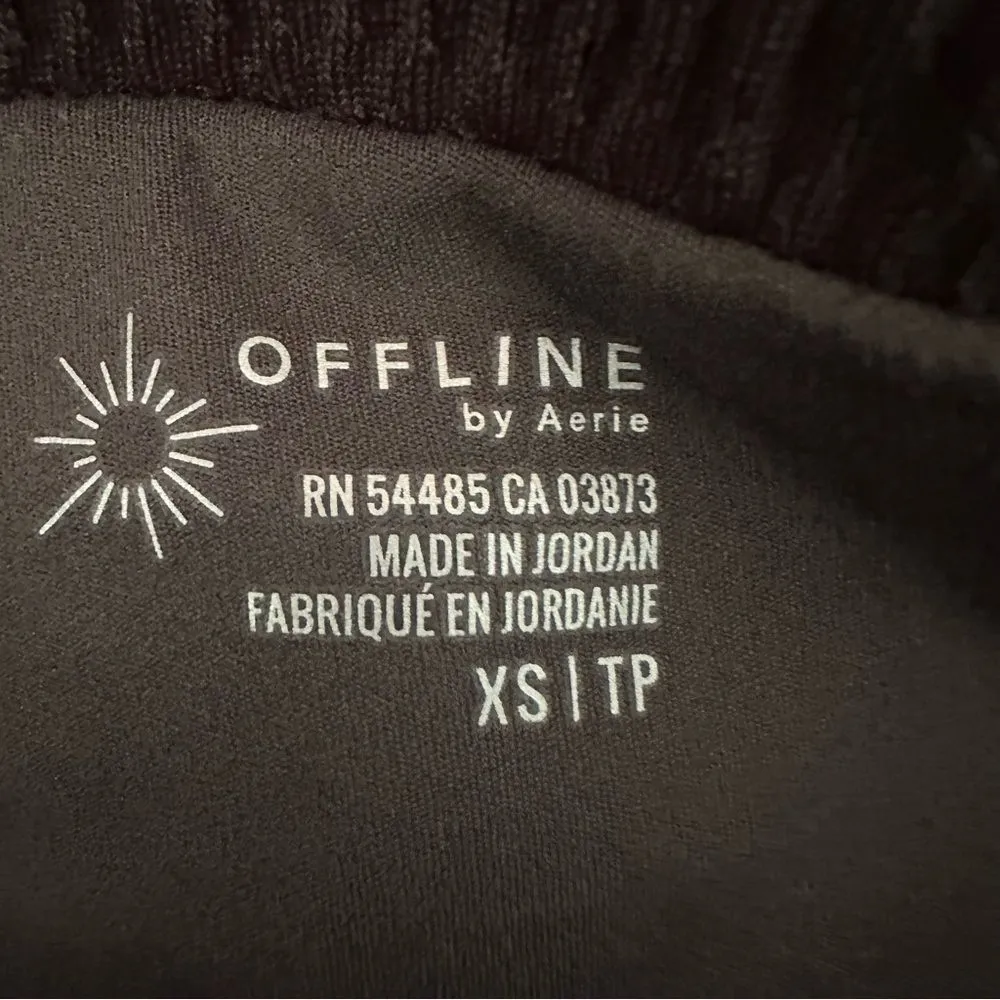 Offline Aerie Wide Leg Sweatpants Built In Shorts Women’s XS Gray Perforated - Image 7