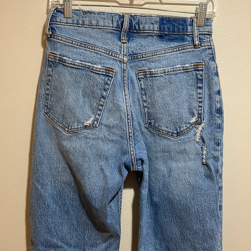 Abercrombie & Fitch The Dad High Rise Straight Leg Denim Jeans Distressed 26/2 - Image 12