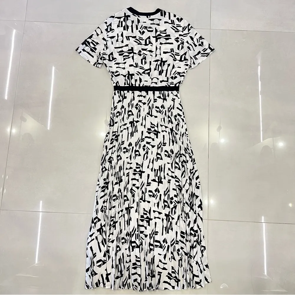 MAJE Rosyla graphic pleated midi dress - Image 10