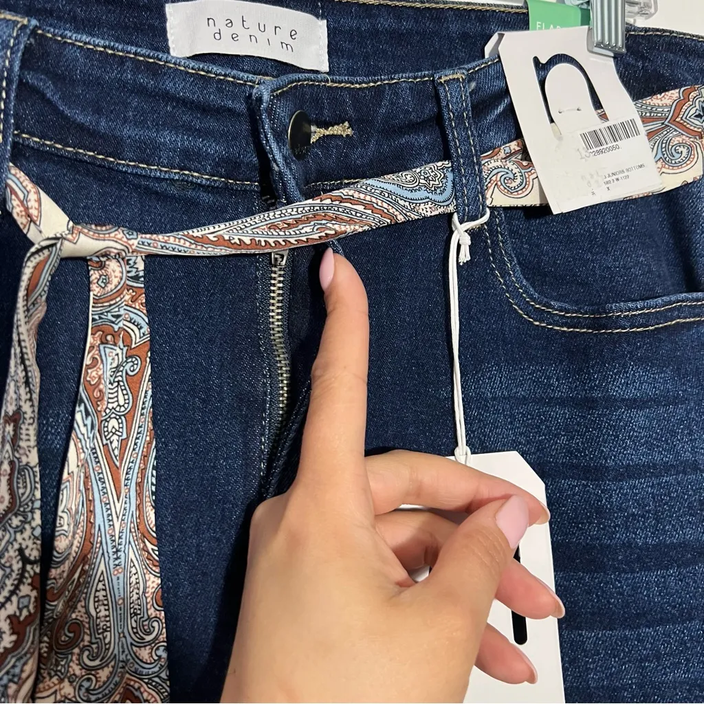 Nature‎ Denim Lexi High Rise Flare Jeans Distressed Size 13/30 - Image 6