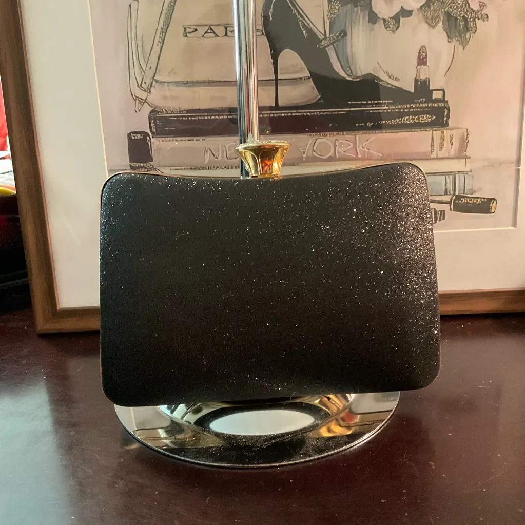 Elegant Black Evening Bag/Clutch With a Faux Diamond Clasp. 5X7” NWOT. - Image 3