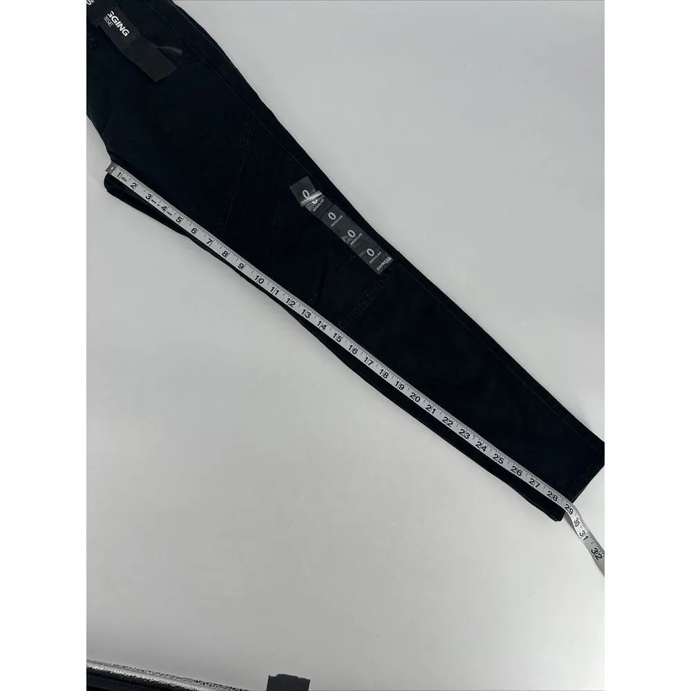 Express Jeans Size 0R Womens Black Legging Pants Stretch Mid Rise Zipped Pockets - Image 11