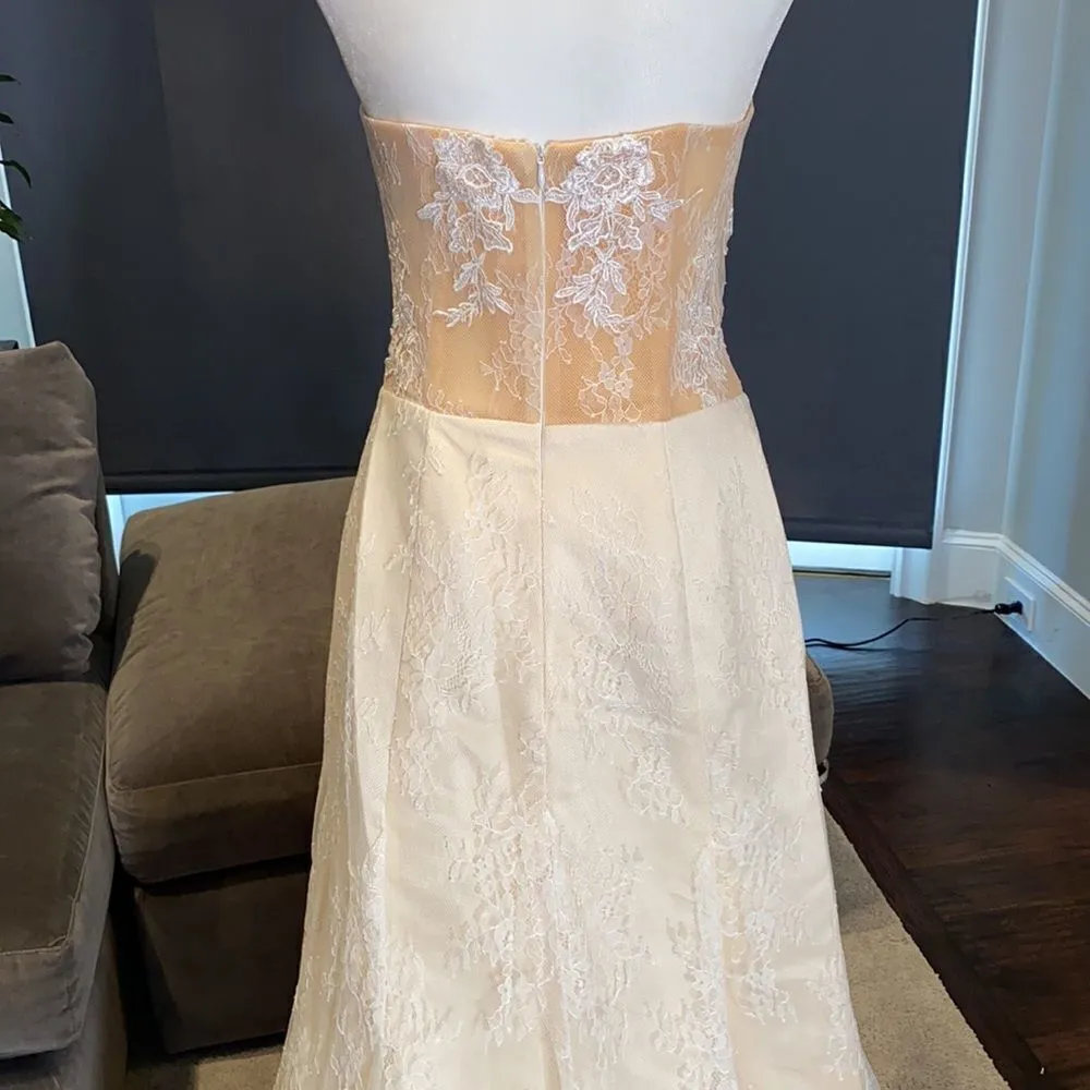 Women’s Strapless Formal Wedding Party Dress Size 4 &extra long train cape *READ - Image 5