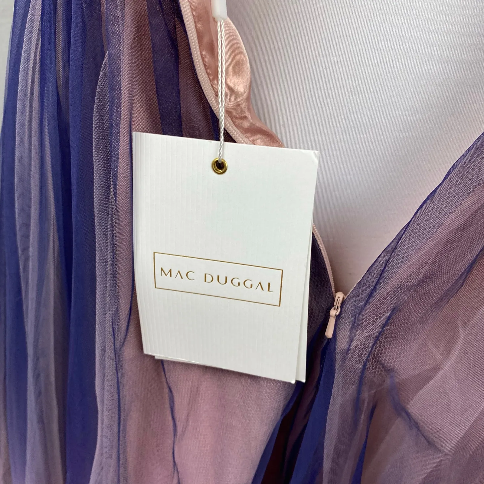 Mac Duggal Tea Length Purple Ombre Tulle Fabric A-Line Dress Size 8 $398 20403 - Image 10