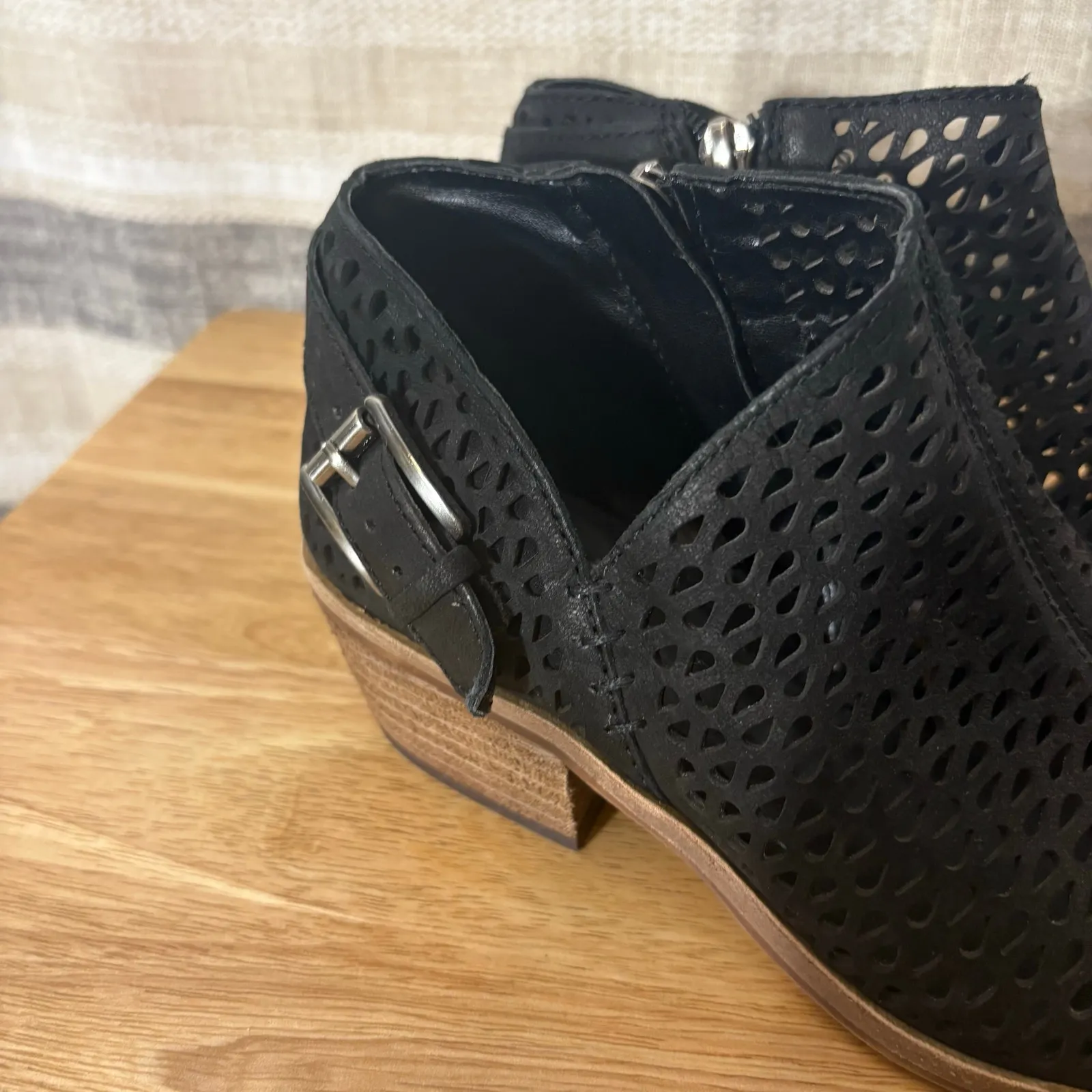 Vince Camuto Black Cut‎ Out Ankle Boots Size 5.5 - Image 6