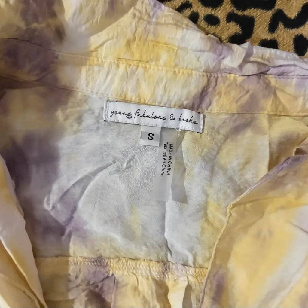 Young Fabulous & Broke Tie-Dye Maxi Dress in Cream and Purple - Image 4