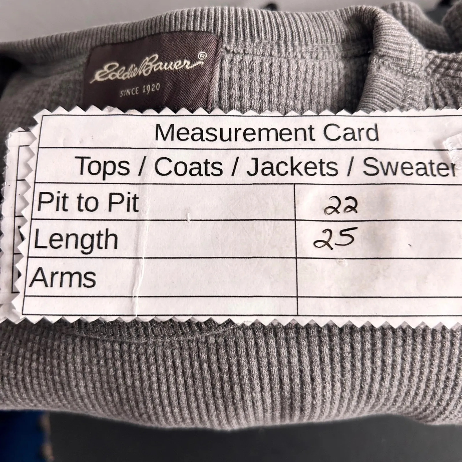 Eddie Bauer  Waffle Knit Thermal Shirt Gray Small - Image 8