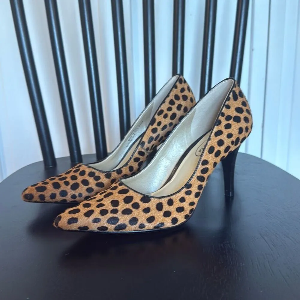 Talbots vintage leopard calf hair leather stiletto pumps 6.5 - Image 3