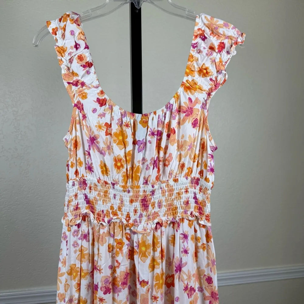 Floral Tiered Bohemian Ruffle Summer Sundress Babydoll Empire Festival Dress - Image 9