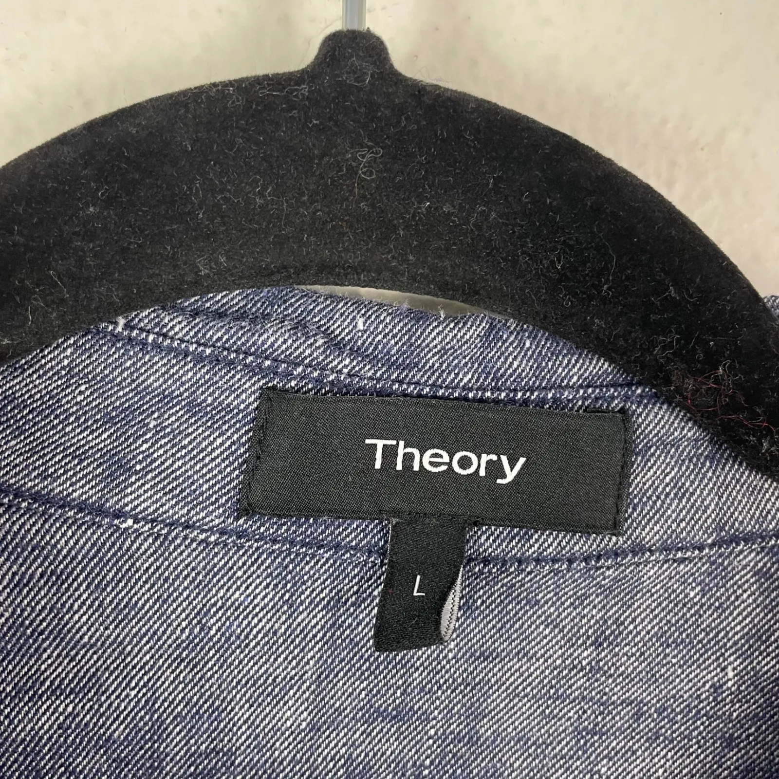 Theory Linen Blend Pauleen Tierra Wash Button Up Shirt Blue L Roll Tab Sleeves - Image 4