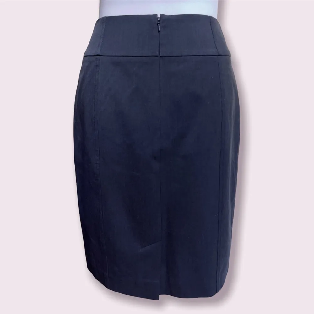 HALOGEN size 4P Petite Dark Gray Knee Length Midi Pencil Skirt - Image 2