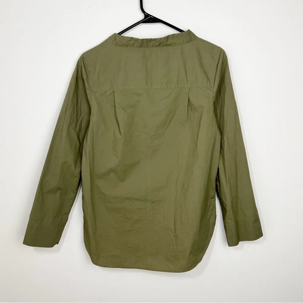 J. Crew Funnel Neck Shirt Blouse Top in Green Size 0 lagenlook - Image 6