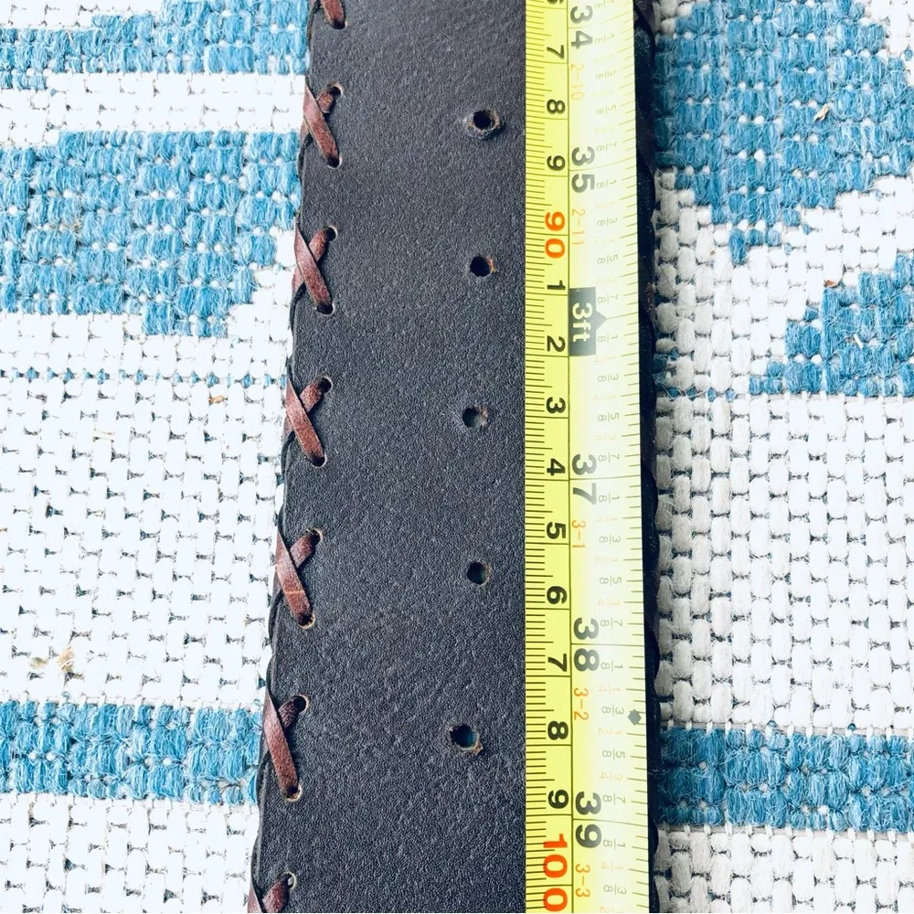 CHICO’S genuine leather brown belt with decorative buckle Medium - Image 7