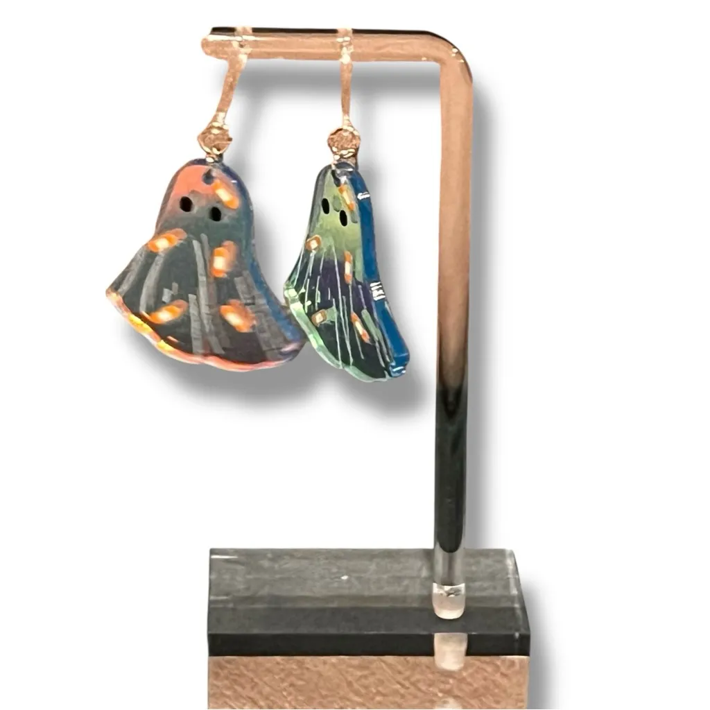 Iridescent Halloween Ghost Earrings - Image 3