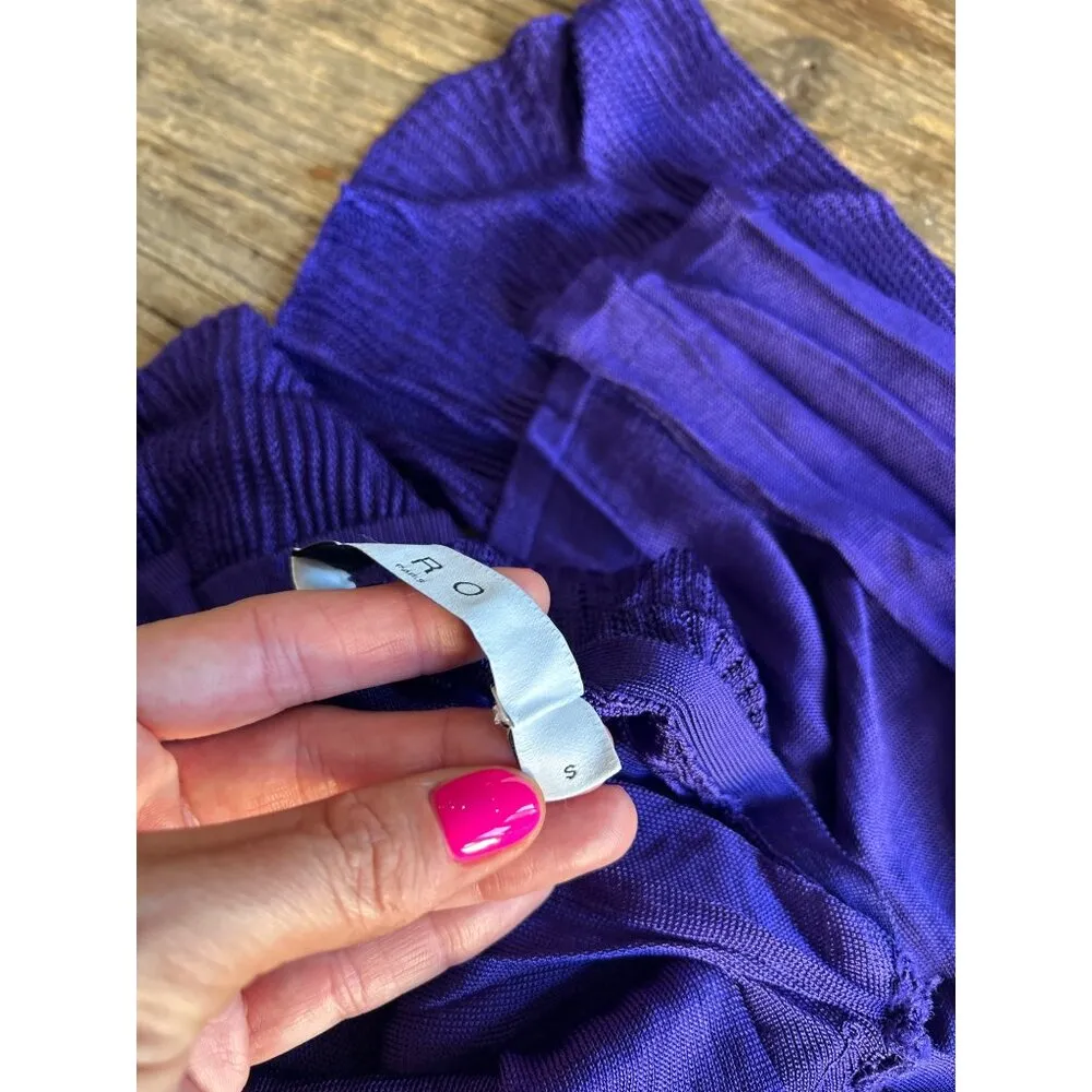 IRO Charisa Knit Bodycon Midi Dress Dark Purple Womens Size Small - Image 10