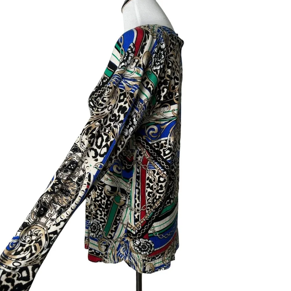 Cable & Gauge Knit Top Size M Baroque Luxe Maximalist Mob Wife Statement Piece‎ - Image 3