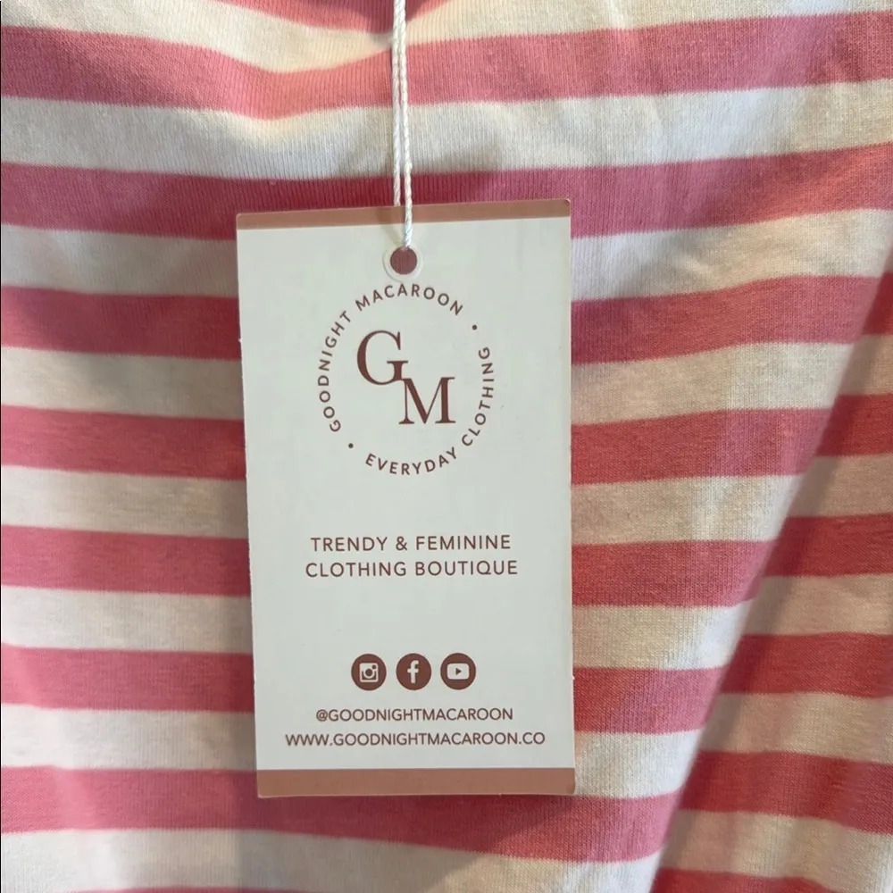 Goodnight macaroon  Pink and White Striped Dress ✨ - Image 8