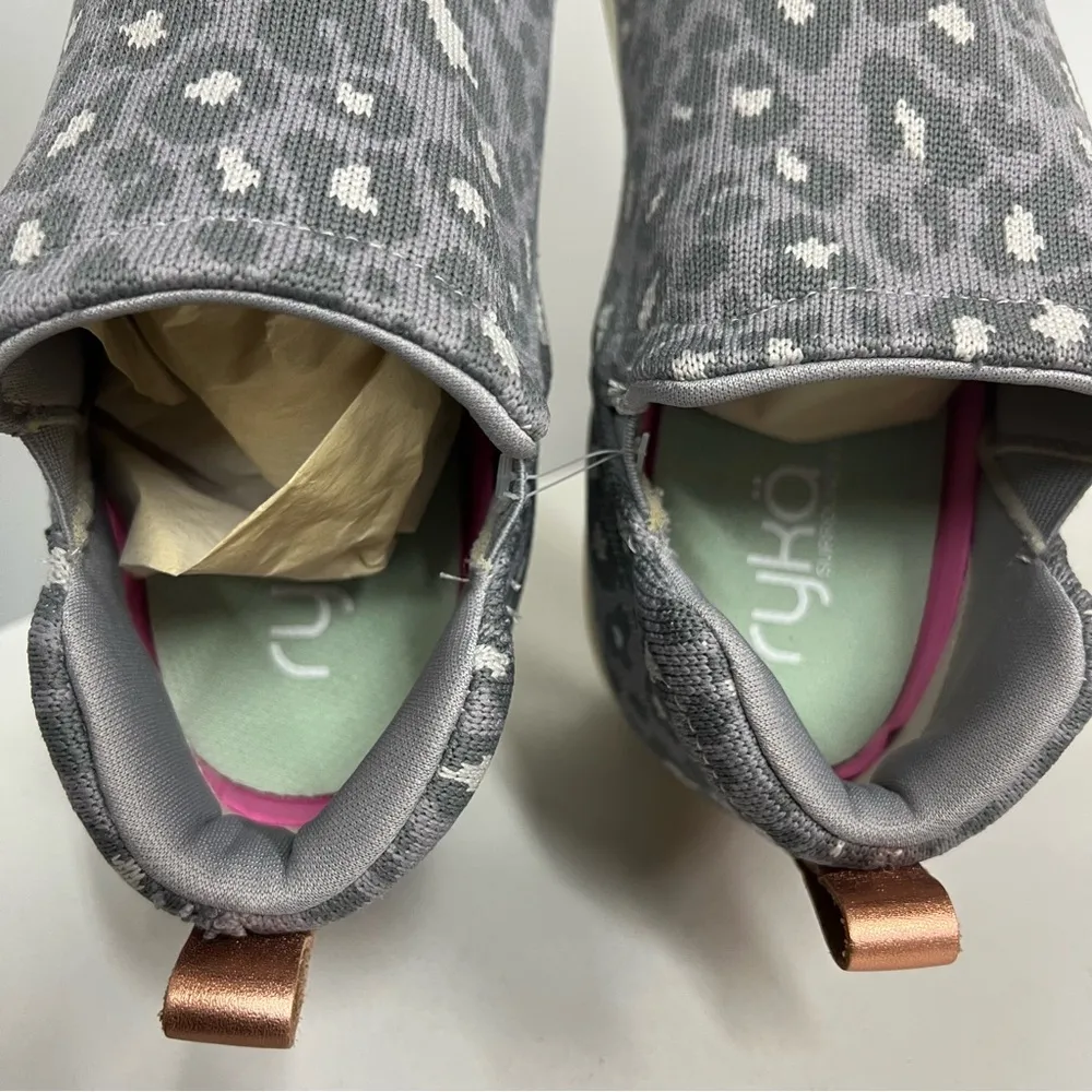 New Ryka Vera LT grey Comfort Wedge Sneaker Women's 10M slip on animal print - Image 6
