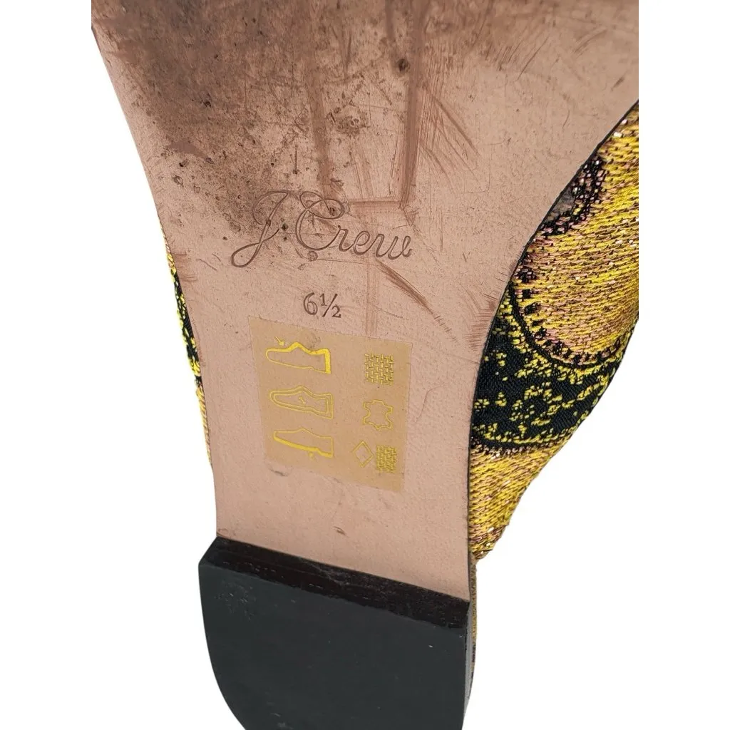 J. Crew Marna Emboirdered Slider Flat Womens 6.5 Metallic Quiet Luxury Mule Shoe Gold - Image 10
