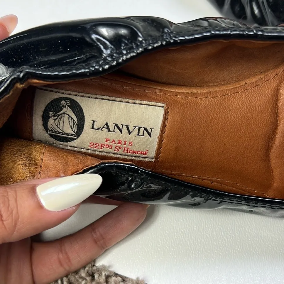 LANVIN Ballet Jewel Bow Black Flats Size undefined - Image 4