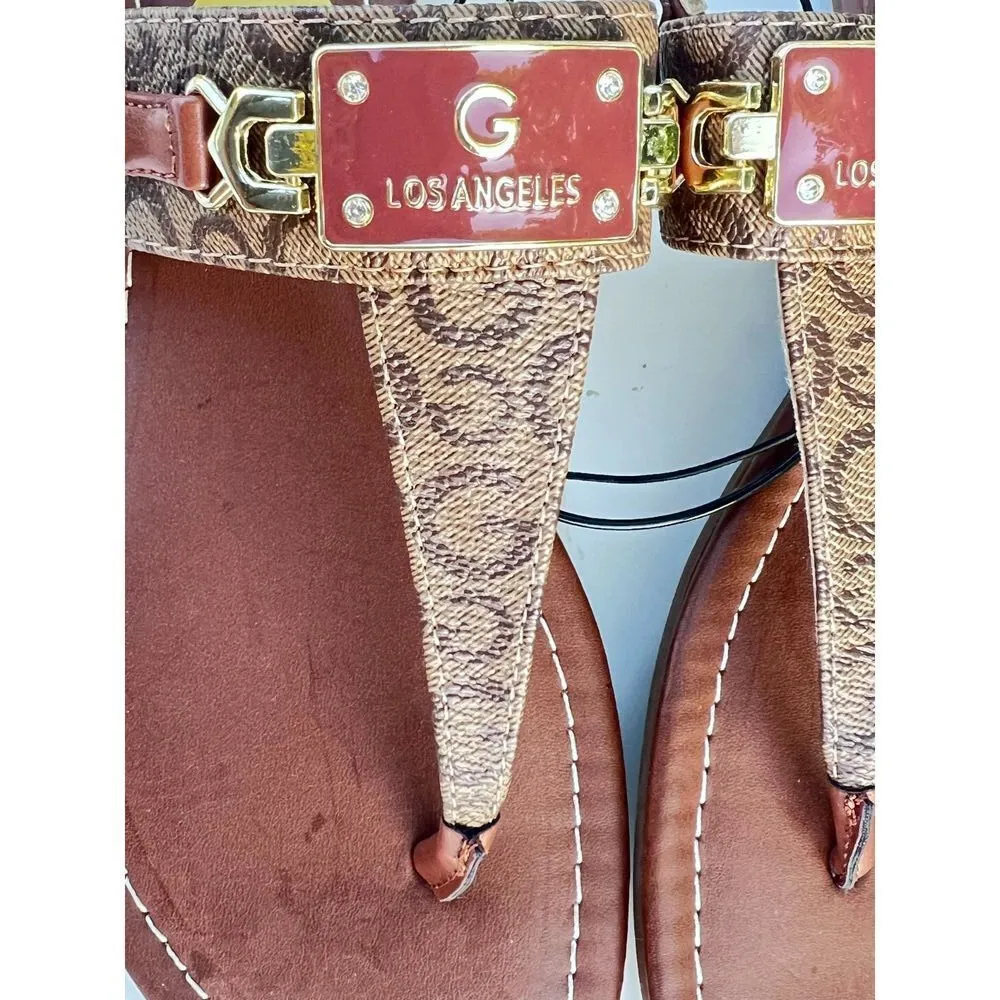 Women's GBG Los Angeles Sandal casual brown red comfortable 8 - Image 2