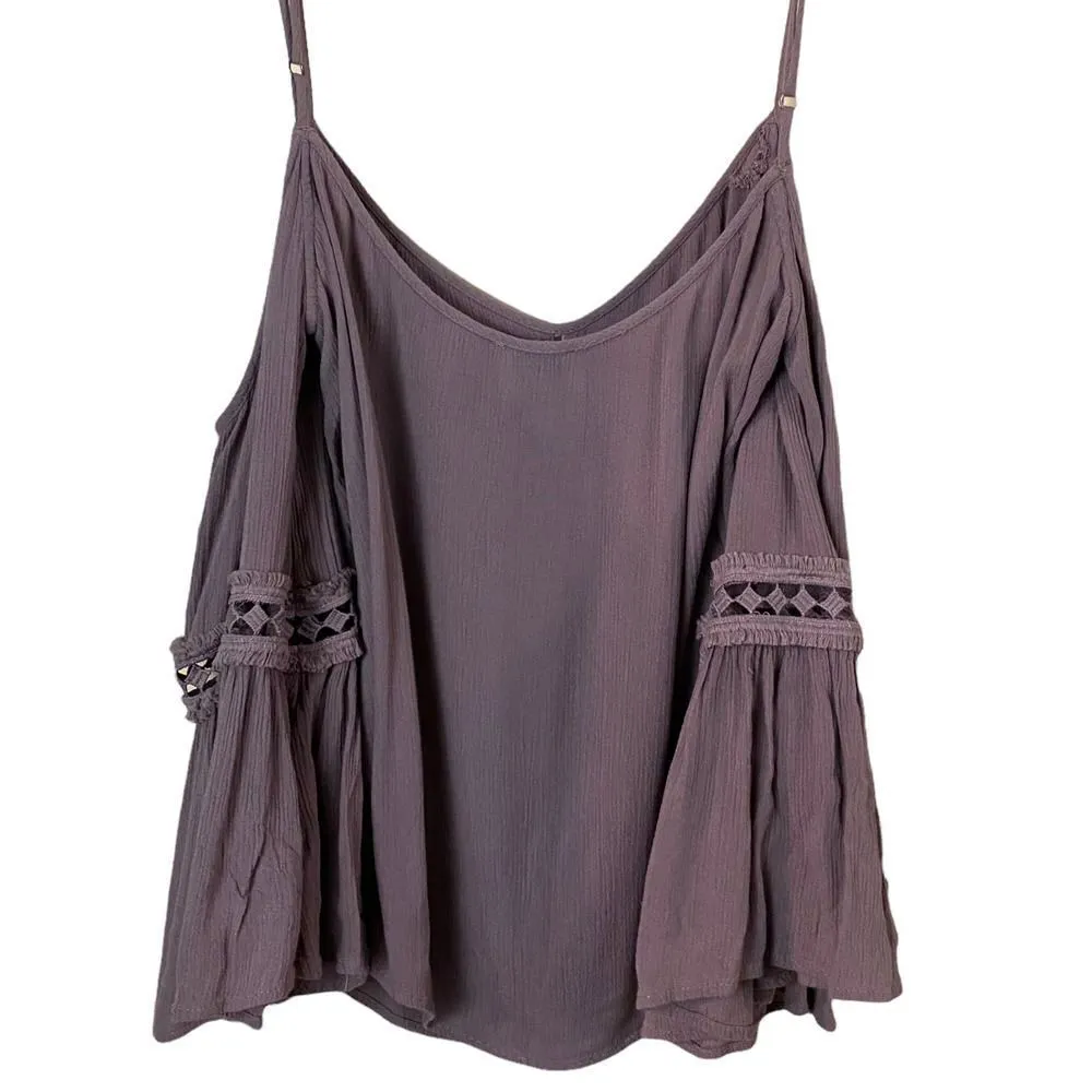 Show Me Your Mumu Boho Cold Shoulder Dune Tucker Top Size Small - Image 5