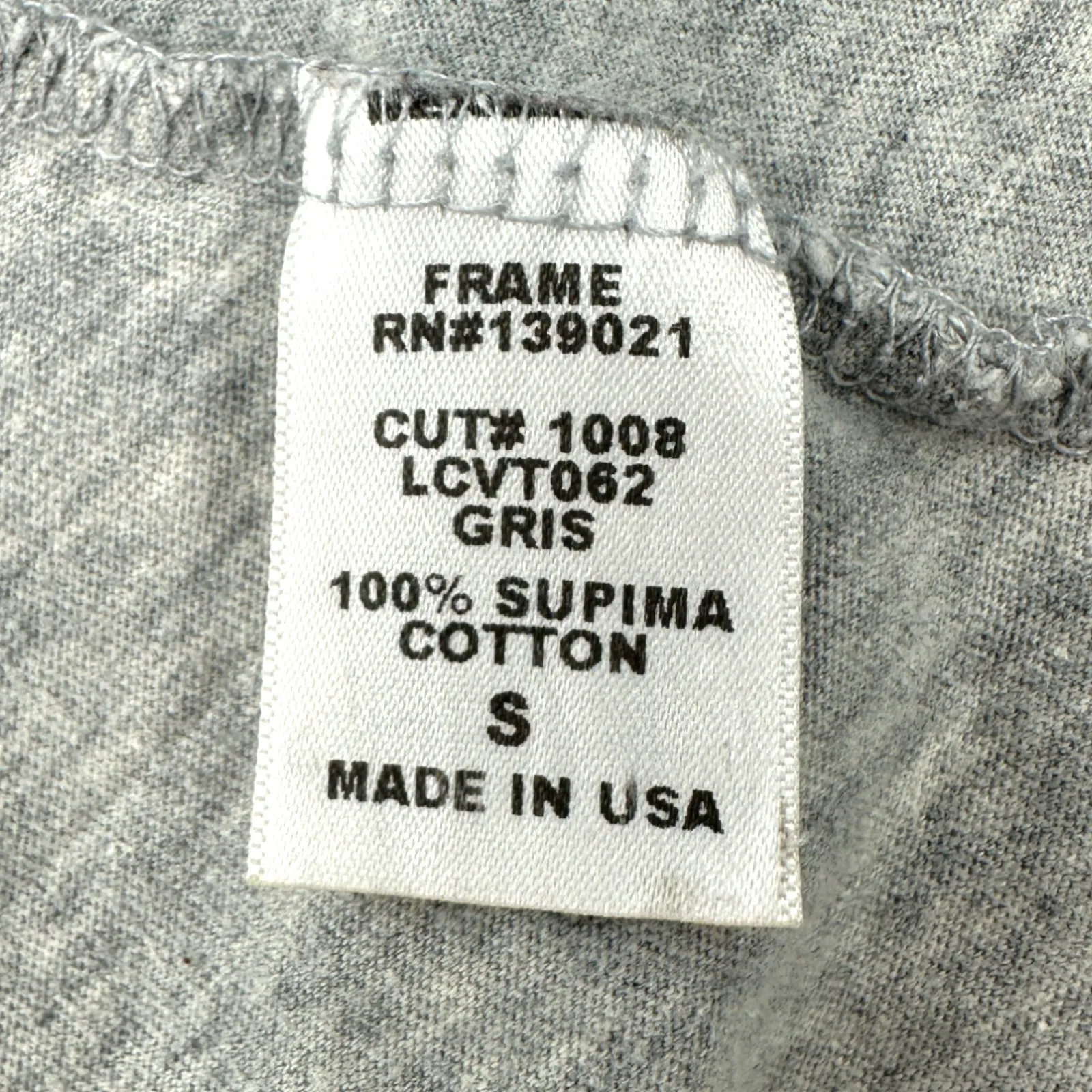 FRAME | S | 100% Supima Cotton Heather Gray V-Neck Short Sleeve Tee T-Shirt - Image 5