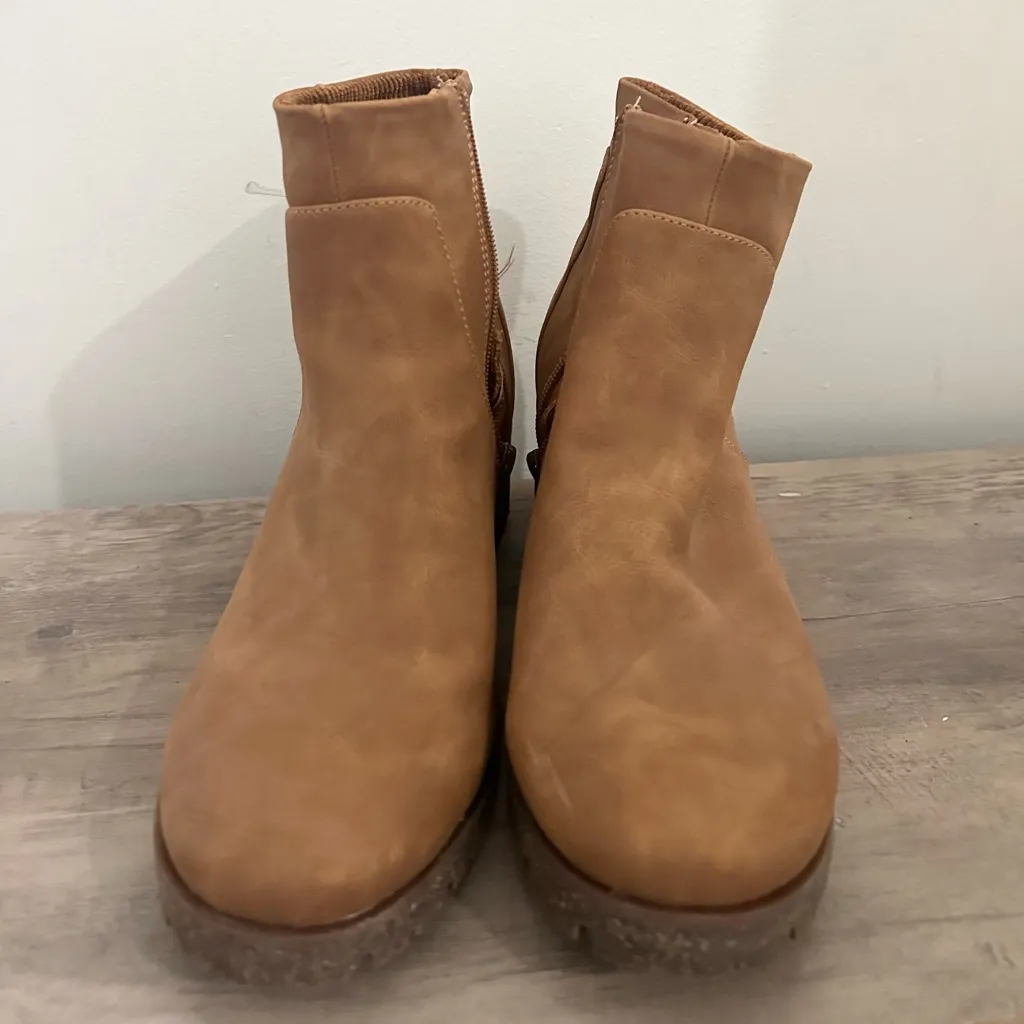 Kork-Ease Esmerelda Tan Cognac Nubuck Boots size 9.5 ankle boots platform - Image 2