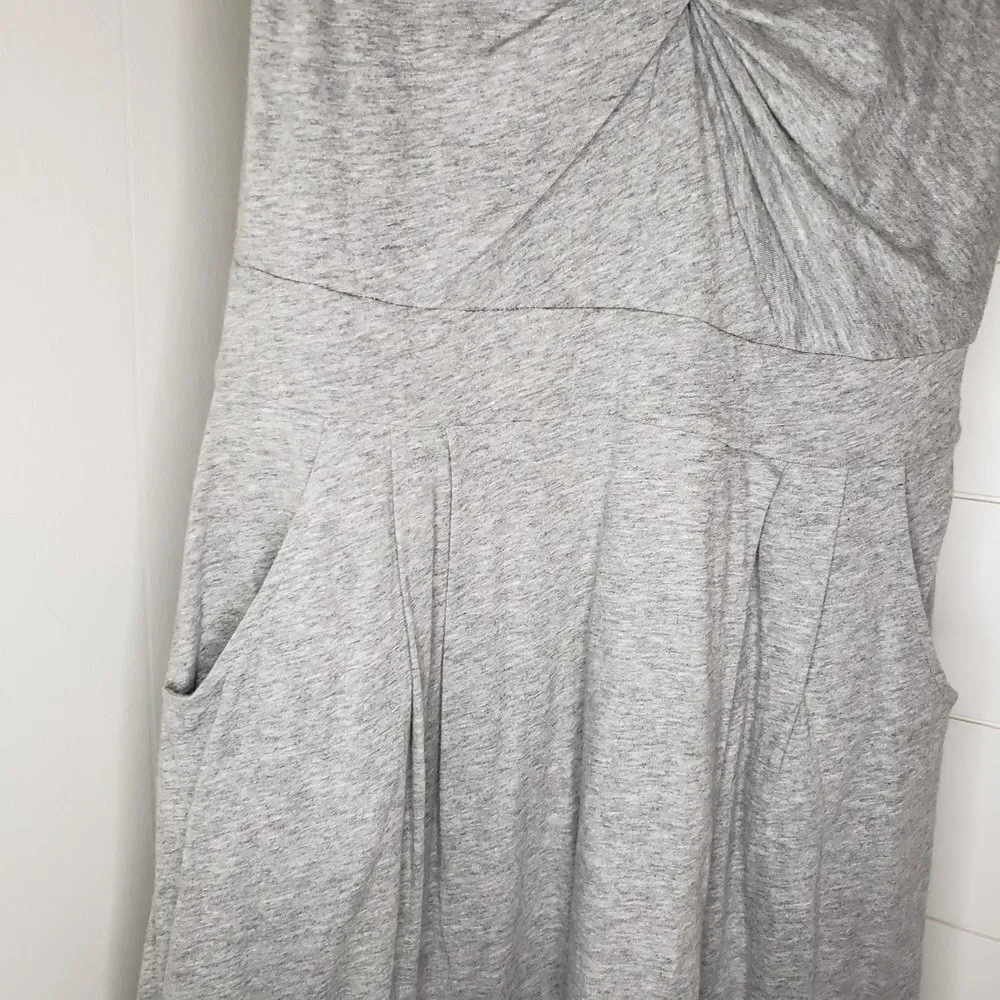 Anthro Deletta Gray Turbine Front Twist Knot Sleeveless Cotton Dress Small - Image 4
