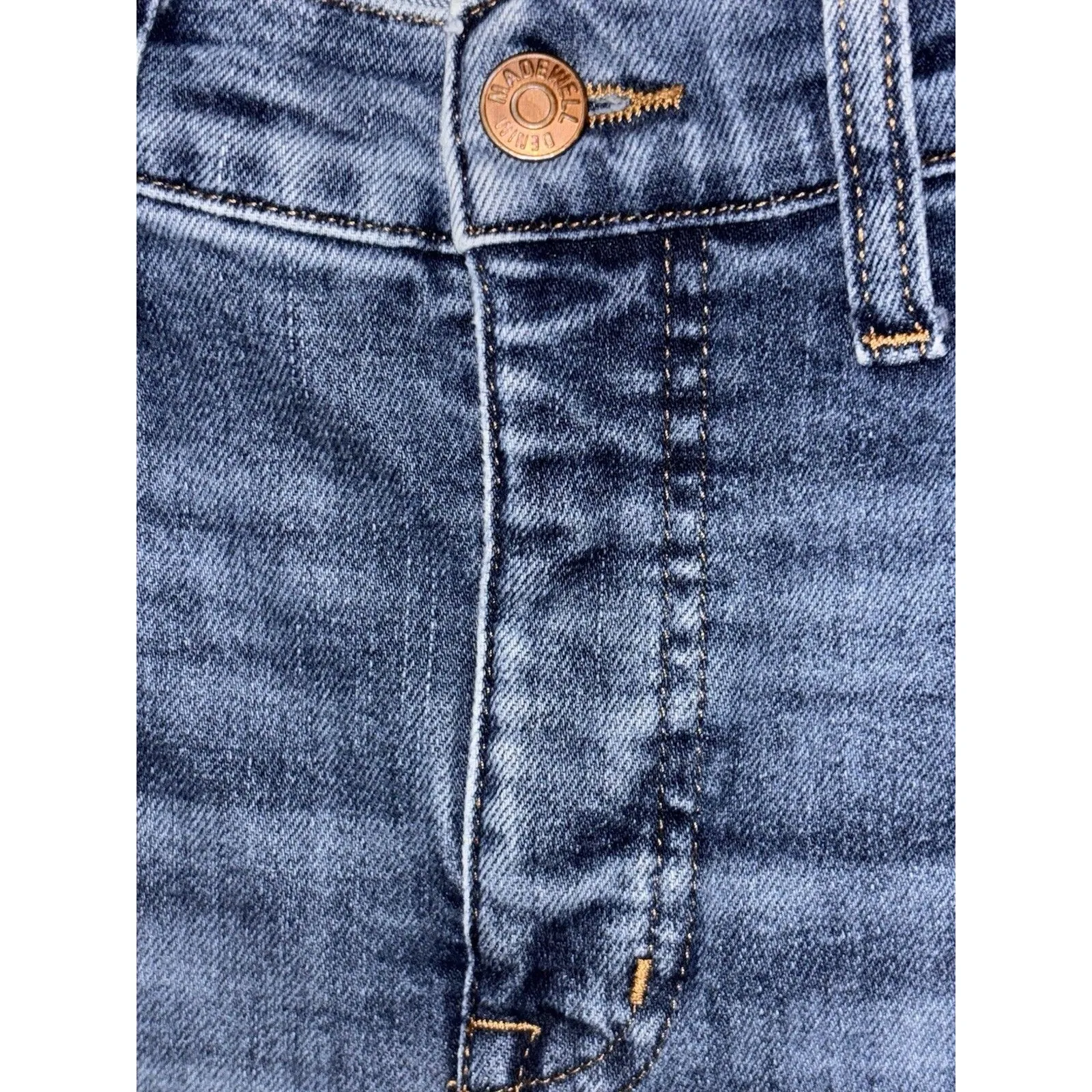 Madewell Jeans Women Kick Out Raw Hem Med Wash Faded  low Rise 29” - Image 5