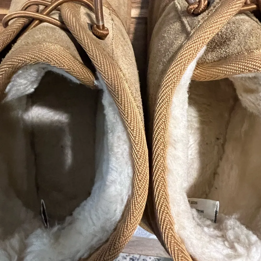 Aspen Suede Lace Up Ankle Bootie Boots Boot Slipper Size 9 Tan - Image 5