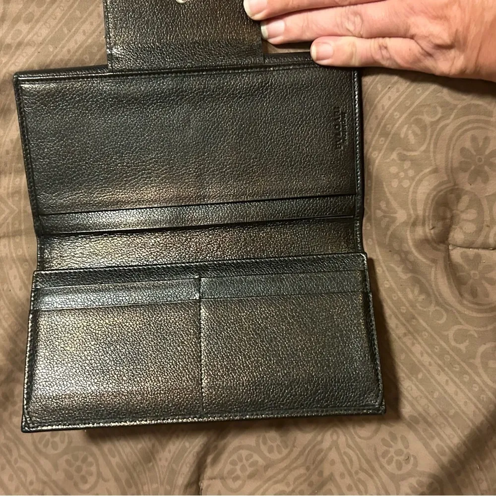 BVLGARI  all over print cavas long trifold wallet - Image 4