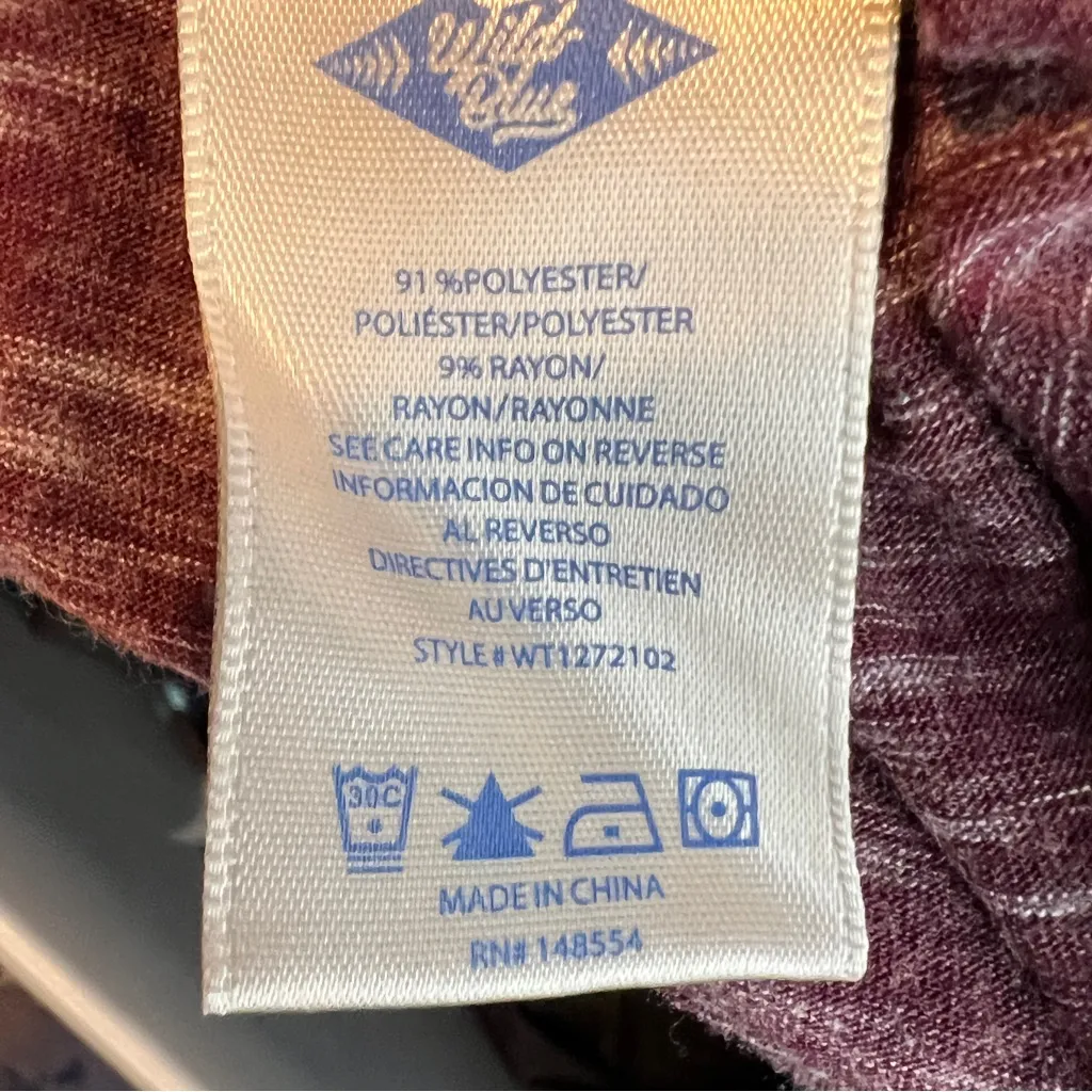 Wild Blue Sadie Robertson Small Burgundy/Purple Baby Doll Top Tassel Tie Neck - Image 7